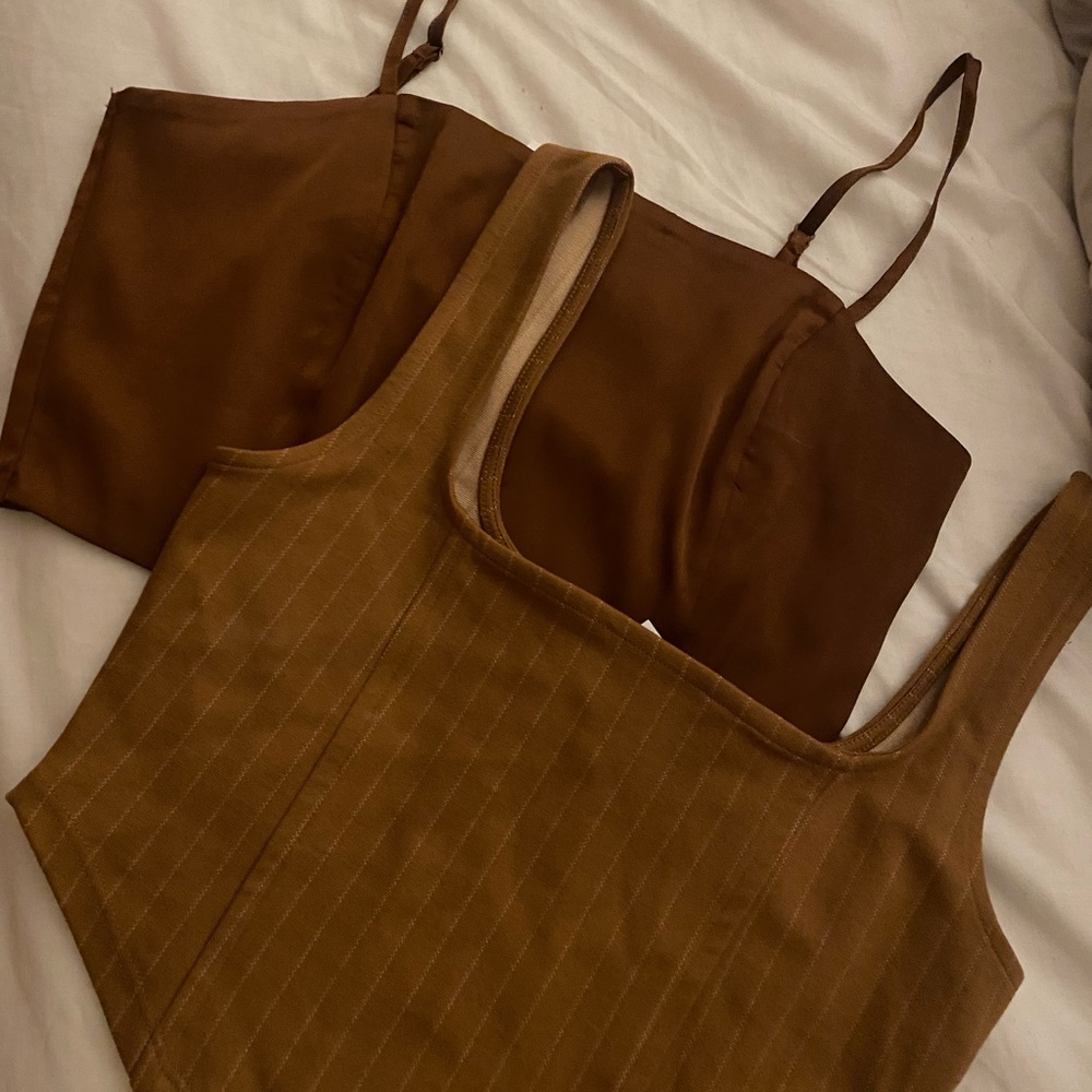 Brown crop tops